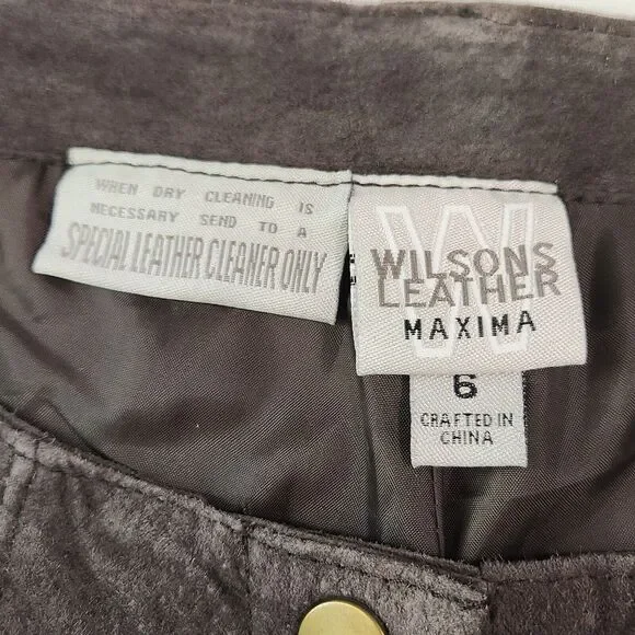 Wilsons Leather Vintage Womens 6 Tall Suede Leather Boot Pants Brown Motorcycle - Picture 4 of 7